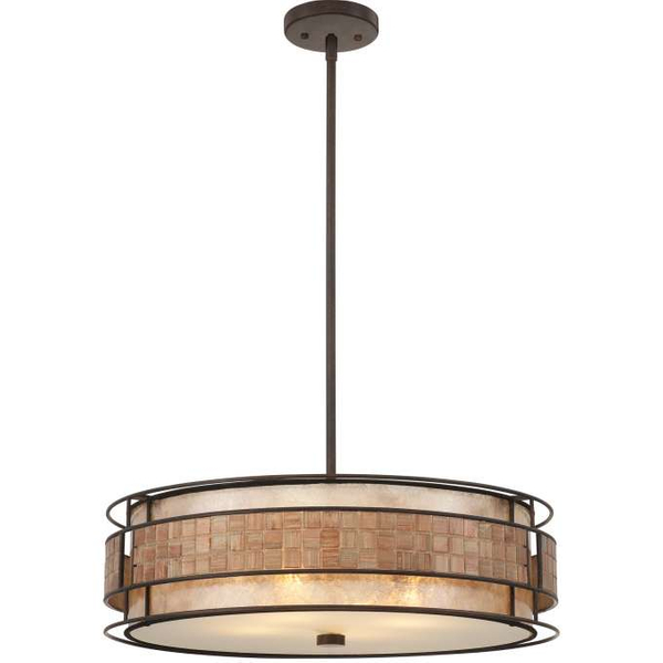 Wisząca LAMPA orientalna QZ-LAGUNA-P Elstead QUOIZEL zwis OPRAWA mozaika ciemny brąz beżowy