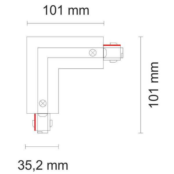 Kątowy łącznik lewy 8117 Shilo do szynoprzewodu 3-fazowego czarny
