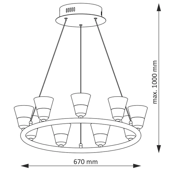 LAMPA wisząca BELL LED 45W 3000K 306678 IL MIO okrągła OPRAWA zwis aluminium biały