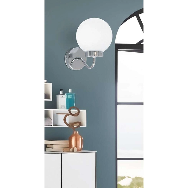 Łazienkowa LAMPA ścienna TOGO 5827 Rabalux metalowa OPRAWA kinkiet loftowy kula ball IP44 chrom biała