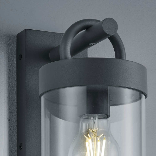 Industrialna LAMPA elewacyjna CUSTYRA DL142204160 Trio ogrodowa tuba zewnętrzna z czujnikiem zmierzchu IP44 antracytowa