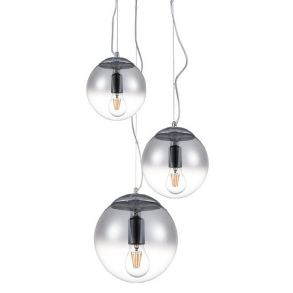 Potrójny lampa wisząca Iris AZ3104 Azzardo do salonu kule chrom