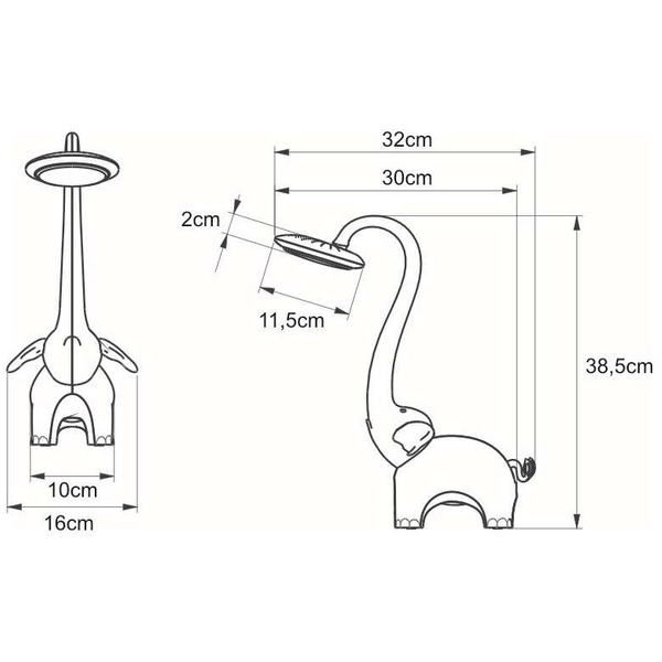 Stojąca lampka Słonik K-BL1603 NIEBIESKI 6W 3000K-6000K dziecięca animals