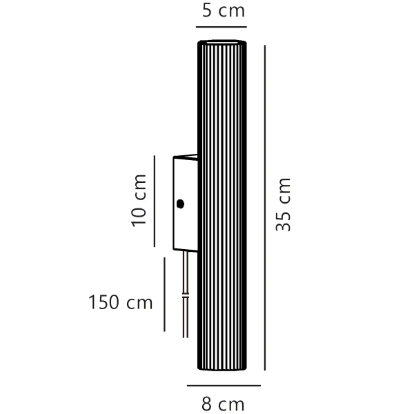 Ścienny kinkiet góra-dół Vico 2512341003 tuba metalowa czarna