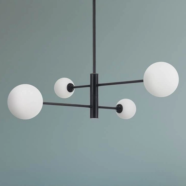 Lampa sufitowa DORADO LP-002/4P BK Light Prestige loftowa oprawa metalowa molekuły szklane kule czarne białe