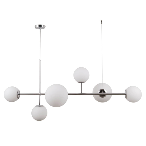 Loftowa LAMPA wisząca VAILANTE PND-31221-6B-CH Italux modernistyczna OPRAWA szklane kule ball zwis chrom