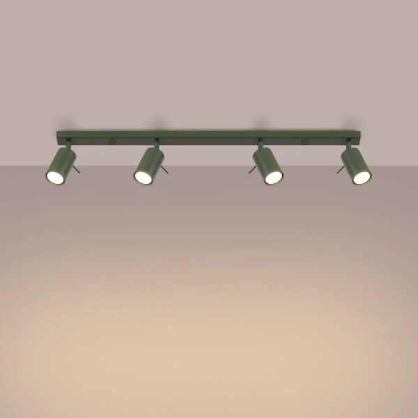 Sufitowa lampa na listwie RING SL.1504 tubki regulowane oliwkowe
