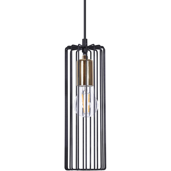 Lampa wisząca Gabia K-4937 na okrągłej podsufitce czarna złota