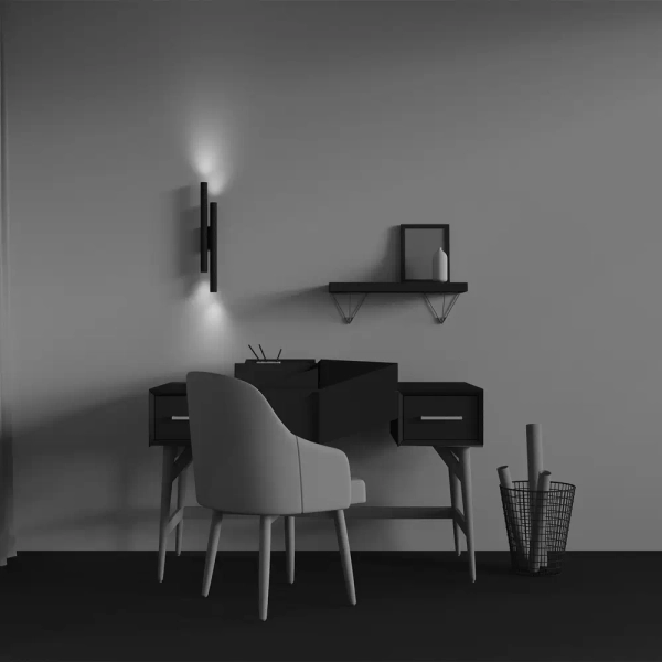 Podwójny ścienny kinkiet metalowy Calipso C082WL-24W2.7K-B czarny