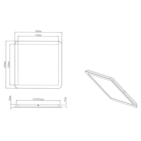 Kwadratowy plafon sufitowy CAMILLUS R62932001 LED 24W 3000K IP44 biały
