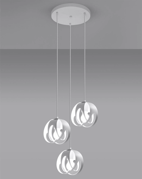 Industrialna lampa wisząca SL.1084 loftowa nad łóżko biała