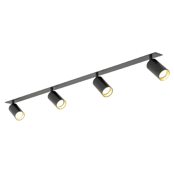 Podłużna regulowana sufitowa lampa Amis 10809 tubki czarny