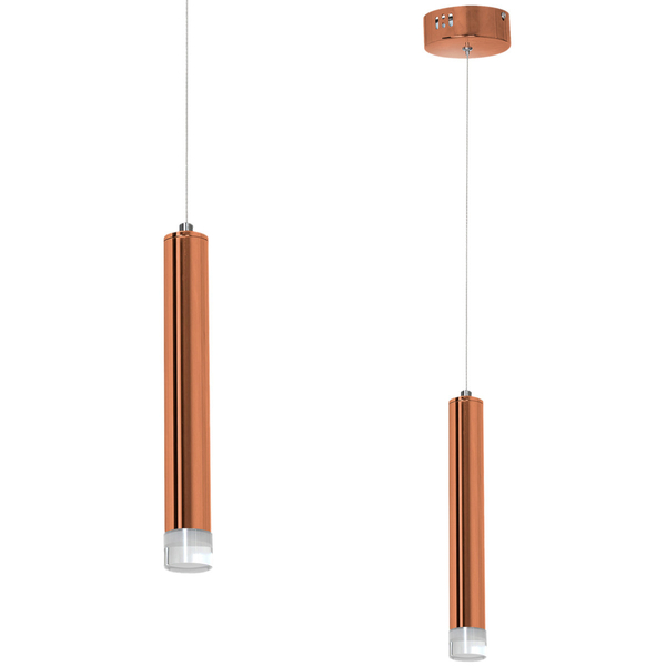 LAMPA wisząca COPPER ML984 Milagro metalowa OPRAWA zwis LED 5W 4000K tuba sopel miedziany