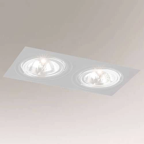 Spot LAMPA sufitowa KOMORO 7330 Shilo podtynkowa OPRAWA regulowane OCZKO prostokątna wpust biały