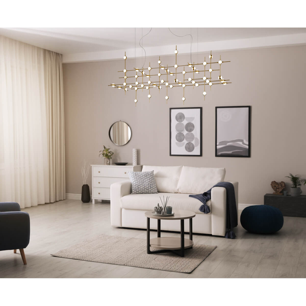 Futurystyczna lampa wisząca Provenza LED 132W 3000K do salonu złota