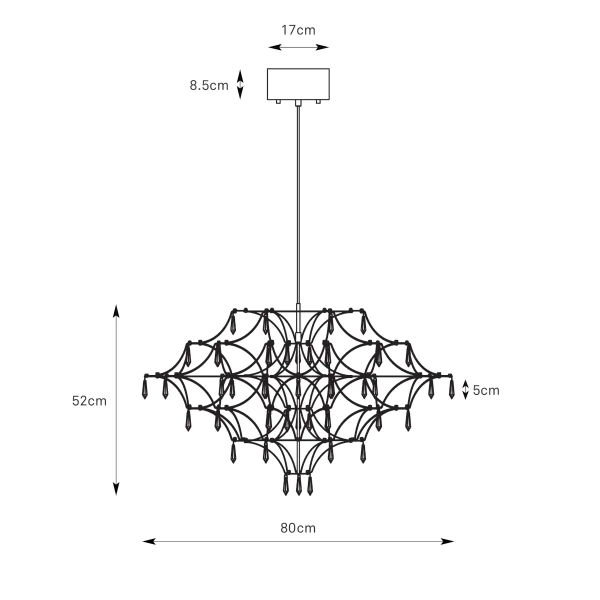Lampa wisząca Efesos 108870 LED 25W 3000K do salonu przezroczysta stalowa