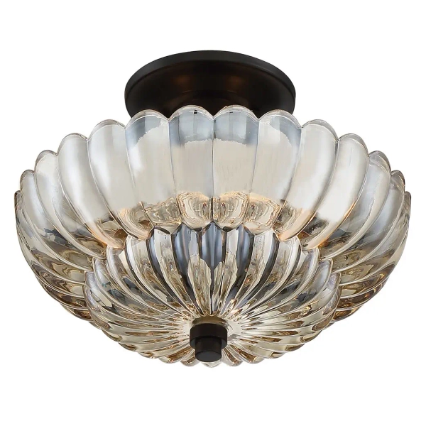 Klasyczna lampa sufitowa Whitecap QZ-WHITECAP-SF-S kwiat bursztynowy