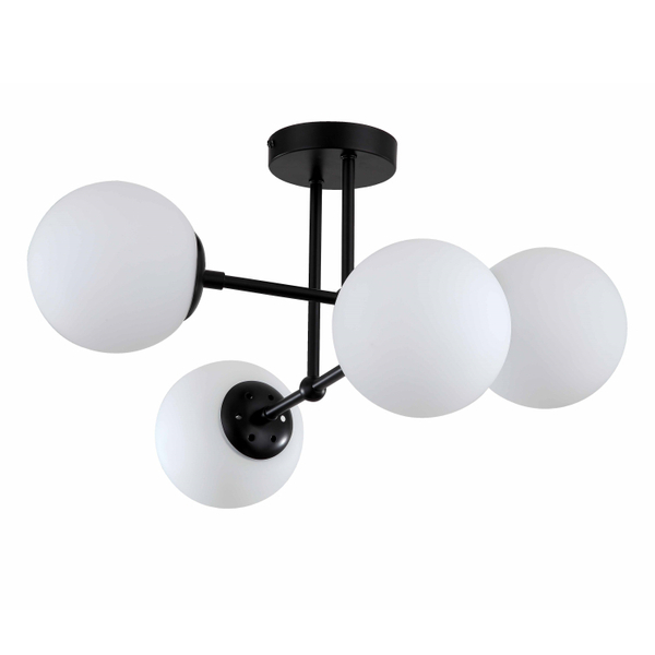 Lampa wisząca Roma LP-1345/4P BK Light Prestige szklane molekuły czarna