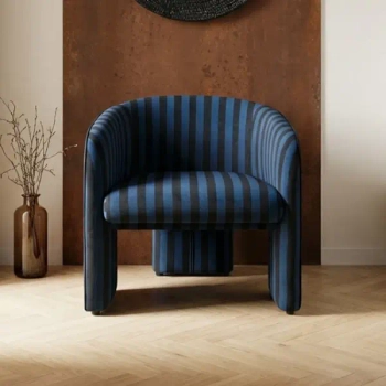Niebieski fotel wypoczynkowy JOLIE MM001501100360 czarny tkaninowy 72cm