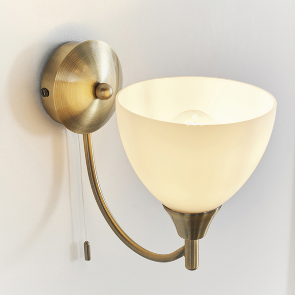 Lampa ścienna Alton 1805-1AN Endon kielich szklany nad stół mosiądz