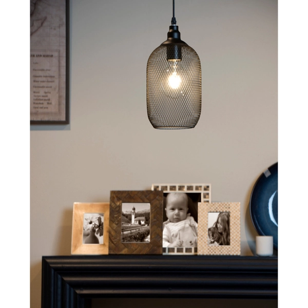 Loftowa LAMPA wisząca MESH 43404/15/30 Lucide druciana OPRAWA metalowy zwis czarny