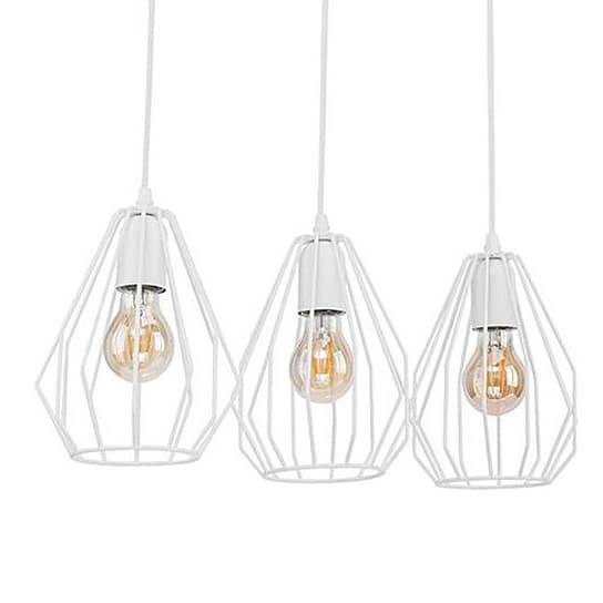 Wisząca lampa loftowa Brylant 2225 TK Lighting druciana metalowa biała