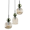 Glamour lampa wisząca do jadalni Sophia Green 11148 żebrowana zielony