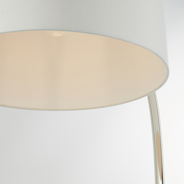 Lampa podłogowa Josephine 72388 Endon łukowa okrągły abażur biały nikiel