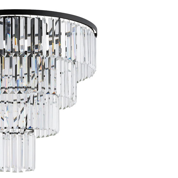 Glamour lampa sufitowa Cristal 7630 plafon przezroczysty czarny