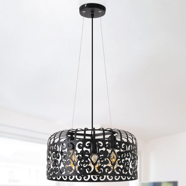 LAMPA wisząca ALESSANDRA 2158 Rabalux metalowa OPRAWA ażurowy zwis vintage czarny