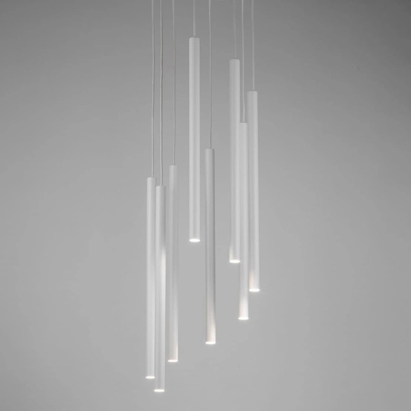 Okrągła kaskadowa lampa wisząca Sopel 33629 Sigma sople tuby biała