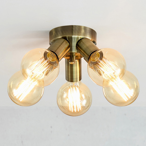 Ściemnialna lampa sufitowa Mazzo 108553 Markslojd 5-punktowa złota