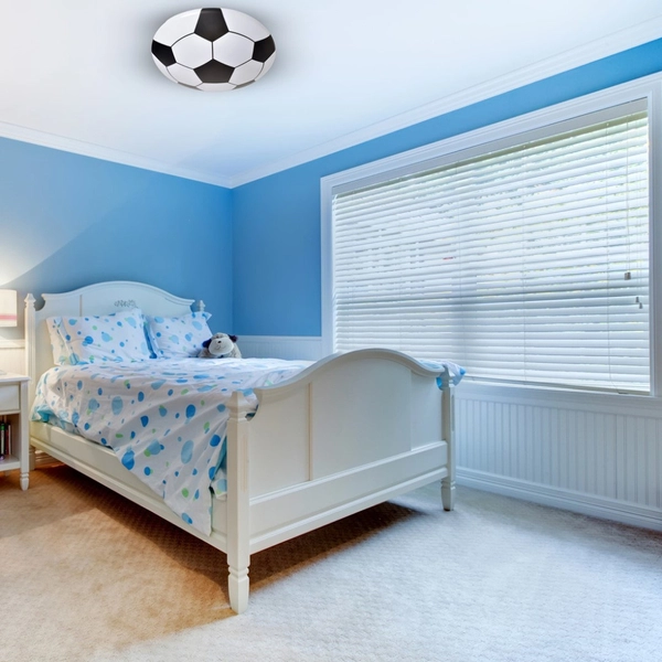 Dziecięca LAMPA sufitowa BALL ML6179 Milagro metalowa OPRAWA piłka nożna LED 18W 4000K plafon biały czarny