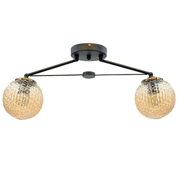 LAMPA sufitowa 2100/2 BLACK Elem loftowa OPRAWA szklane kule czarne bursztynowe