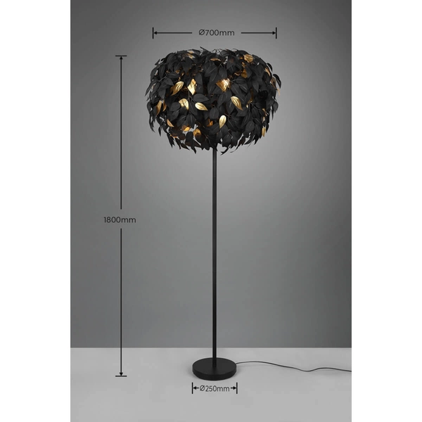 Stojąca lampa podłogowa Leavy R40463032 RL Light listki czarna