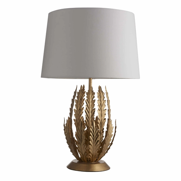 Dekoracyjna lampa abażurowa Delphine 95037 Endon liście biała złota