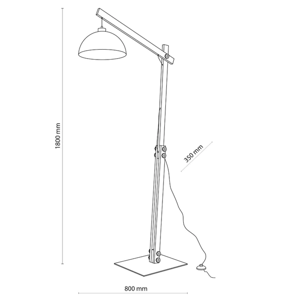Drewniana lampa podłogowa skandynawska Oslo 5592 TK Lighting biała