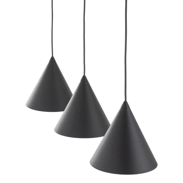 Potrójna lampa wisząca CONO 10068 trójkątna czarny