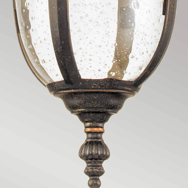 Wisząca lampa ogrodowa Cleveland CL8-S na łańcuchu IP44 postarzany brąz