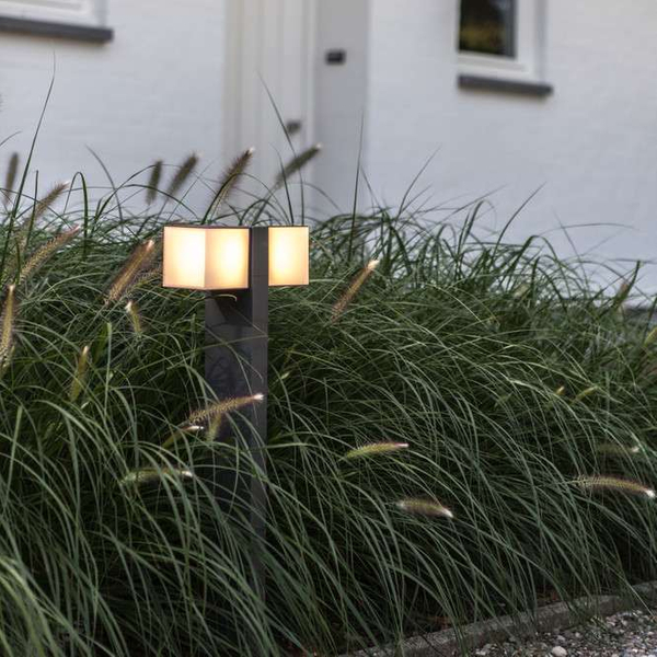 Stojąca lampa CUBA 7193801118 prostokątna LED 23W 3000K słupek IP54 szary