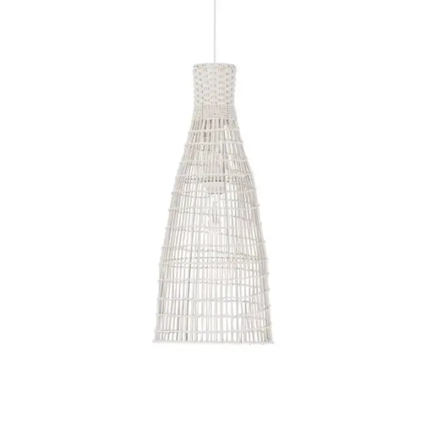 Ratanowa lampa wisząca boho GALIRIO LE45367 skandynawska biała
