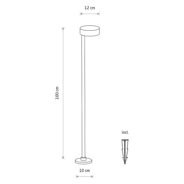 Wbijana w ziemię lampa RUBY LED 11542 LED 7W 3000K czarna