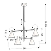 Lampa sufitowa LESS 34-72689 industrialna sticks regulowana czarna