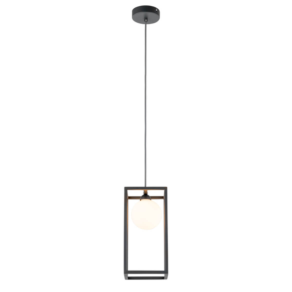 Szklana lampa zwieszana Daisy MD-BR4367-D1 GR Italux kula szary biały
