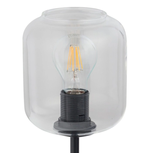 Nocna lampka SHINE 50258 Sigma szklany klosz do sypialni czarna