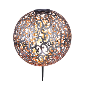 Metalowa lampa zewnętrzna Solar 33744 Globo LED 0,12W 3000K ball IP44 srebrna