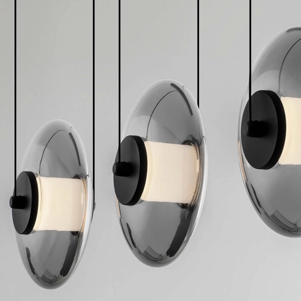 Lampa zwisająca na listwie HUACARAJE LE44828 LED 24W 3000K potrójna przydymiona czarna