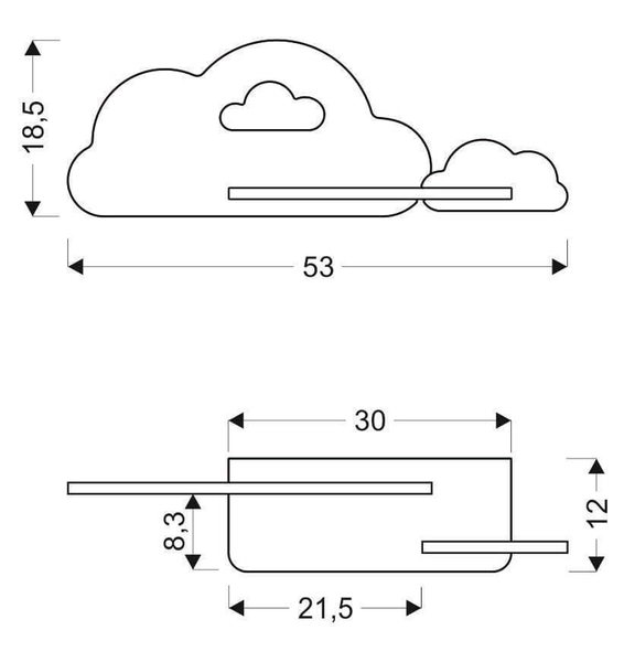 Dziecięca lampa ścienna CLOUD 21-76717 chmurki LED 5W 4000K biały różowy