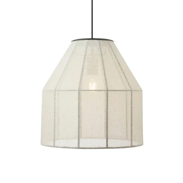 Japandi zwisająca lampa Aiko 108956 lniana beżowy czarny