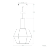 Geometryczna lampa wisząca Baciata ABR-LWS-A-BAC do sypialni bursztynowa